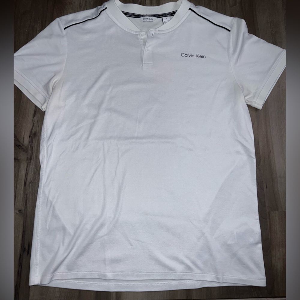White Calvin Klein button up tee